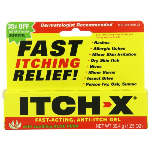 Itch-X Itch-X Anti-Itch Gel With Aloe Vera, Aloe Vera 1.25 oz (Pack of 2)