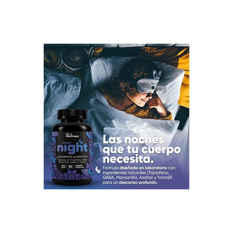 Deep Night Sueño Reparador, Profundo y de Calidad Ingredientes Triptófano,
