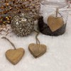 10x Wooden Heart Pendant with Jute Ribbon Approx. 4.5 x