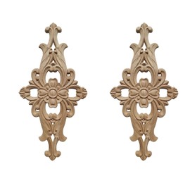 Eterspr Pack of 2 Wooden Ornaments, Decorative Carved Wood, Wooden Decorations for Cabinets, Inlaid Applied Frames for Walls, Furniture, Cabinets, Windows