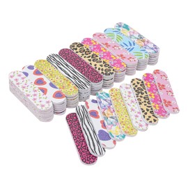 100 Pz Lima Pulidor Lija D 10cm Decorada Uso Rudo Para Uñas Combinación 1