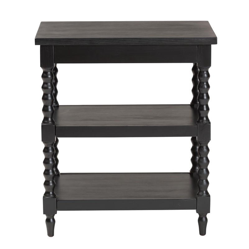Baxton Studio Imogene End Table with Turned Legs, Black