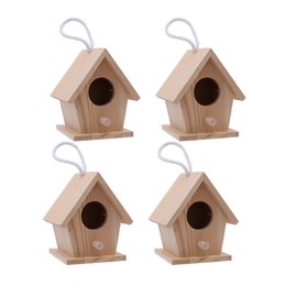 Aestm Decorative Bird House, Wooden Nesting Box, Decorative Pendant, Wooden Bird House for Hanging and Painting, Bird House, Nesting Cave Hanging Decoration, Garden Decoration, Nesting Box for