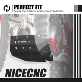 NICECNC Black Skid Plate Bash Crash Plate Engine Bottom Protector Guard Cover Compatible with Honda XR650L 1993 1994 1995 1996 1997 1998 1999 2000 2001-2024,Aluminum Alloy Anodization