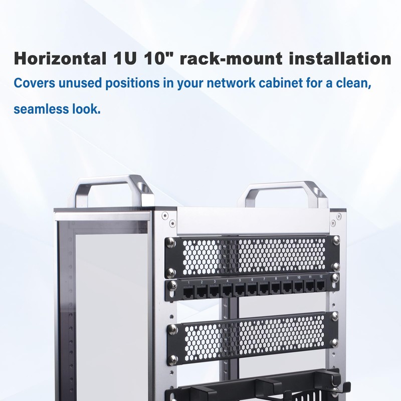 GeeekPi Vented 10 inch 1U Blank Panel Metal Rack Mount