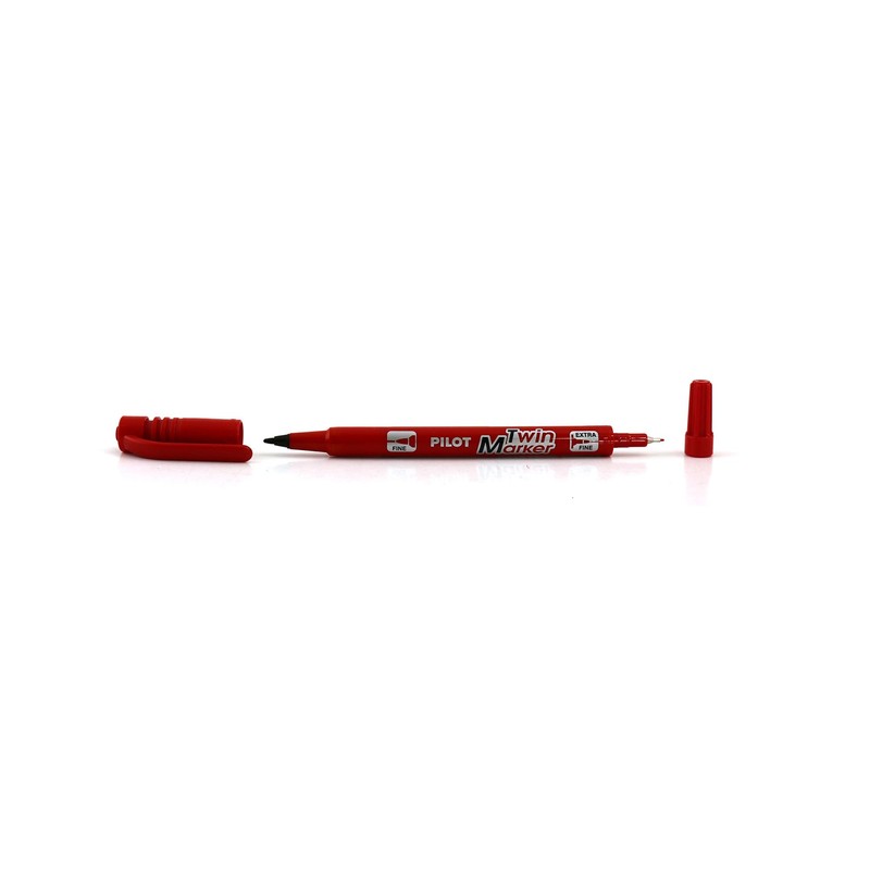 Pilot Twin Fine Tip Red Marker Pens (Red, Fine Tip,