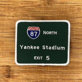 The Patch Bunker New York Interstate 87 Yankee Stadium Exit 5 Patch - 3.5x3in Embroidered Iron-On