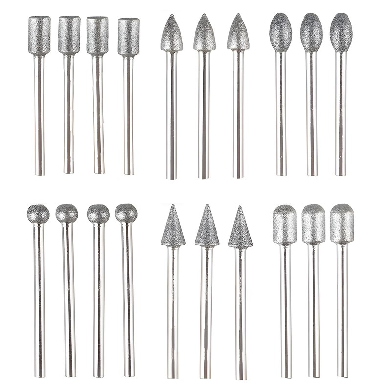 Diamant Fräser Set, 20 Stück Gravierstift Diamant Frässtifte Schleifstifte Kompatibel