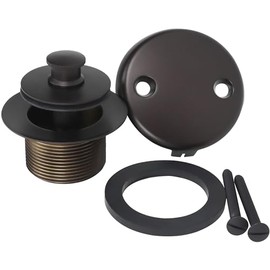 AB&A 60265 Tub Drain Trim Kit with Push eN Lift Stopper, Two-Hole Overflow Plate, and Press-in Strainer Cover, Oil Rubbed Bronze