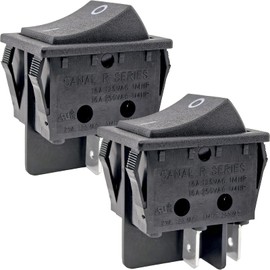 2-Pack Canal R Series Rocker Switch 16A/20A 125VAC/250VAC 4-Pin DPST for Peloton Treadmills, Hongju R Series, Taiheng TH3, Defond DRH-2415-3