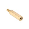 sourcing map M2.5 x 16 mm + 6 mm Brass