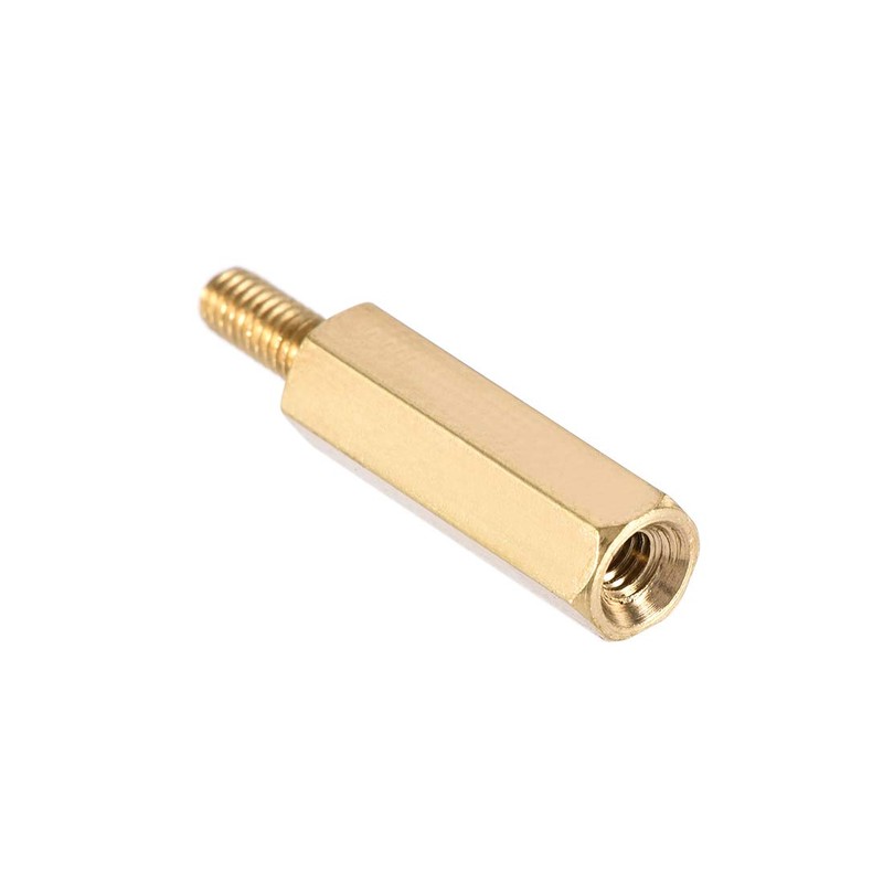 sourcing map M2.5 x 16 mm + 6 mm Brass