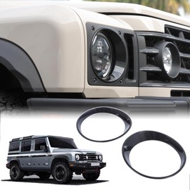Bekantogy Car Headlight Trim Cover Compatible with INEOS Grenadier 2022-2025 ABS Front Head Light Bezels Eyelid Trim Ring Kit Exterior Accessories (Carbon Fiber Texture)