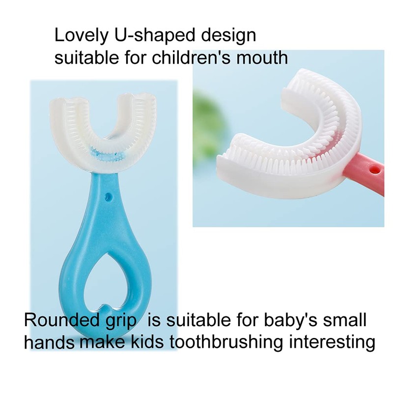 claiol 2 Pcs U-Shaped Kids Toothbrush, Premium Soft Manual Training