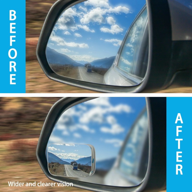 mingo-tech Universal 2Pcs Blind Spot Mirrors- 360° Wide Angle Convex