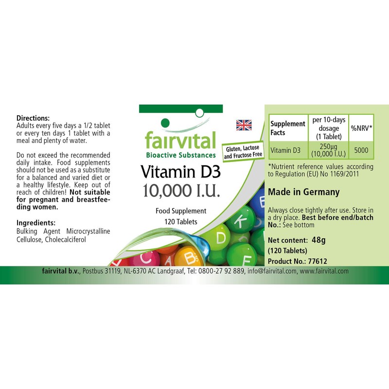 Fairvital Vitamin D3 10,000 IU Depot - High Dose -