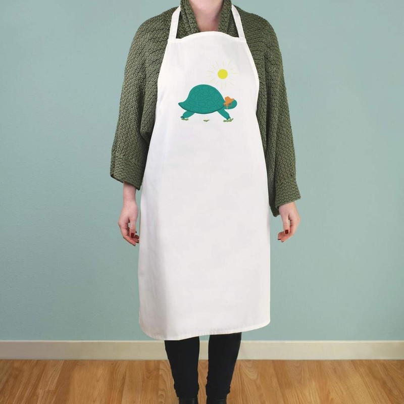 'Tortoise With A Sun Hat And Glasses' Unisex Cooking Apron