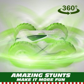 Tecnock Remote Control Car RC Cars for Kids, 4WD 2.4GHz Remote Control Toys, Double Sided Flips 360° Rotating RC Stunt Car, Toy for 5 6 7 8 Year Old Boys Girls