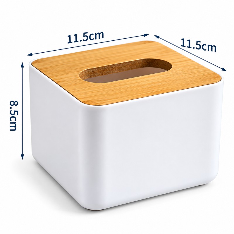 Bamboo Lid Tissue Box Cover for Home & Office –