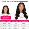 Unipearl Wavy Clip-In Real Hair Extensions, 50 cm / 20