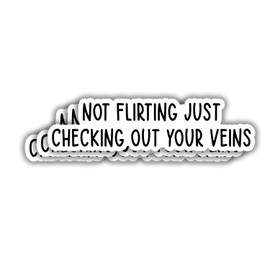 (3pcs) Not Flirting Just Checking Out Your Vein Sticker Nurse Sticker Gifts Nursing Accessories Funny Nurse Stickers for Water Bottles, Medical Stickers Nurse Accessories for Work Nurses Day - 3x0.8