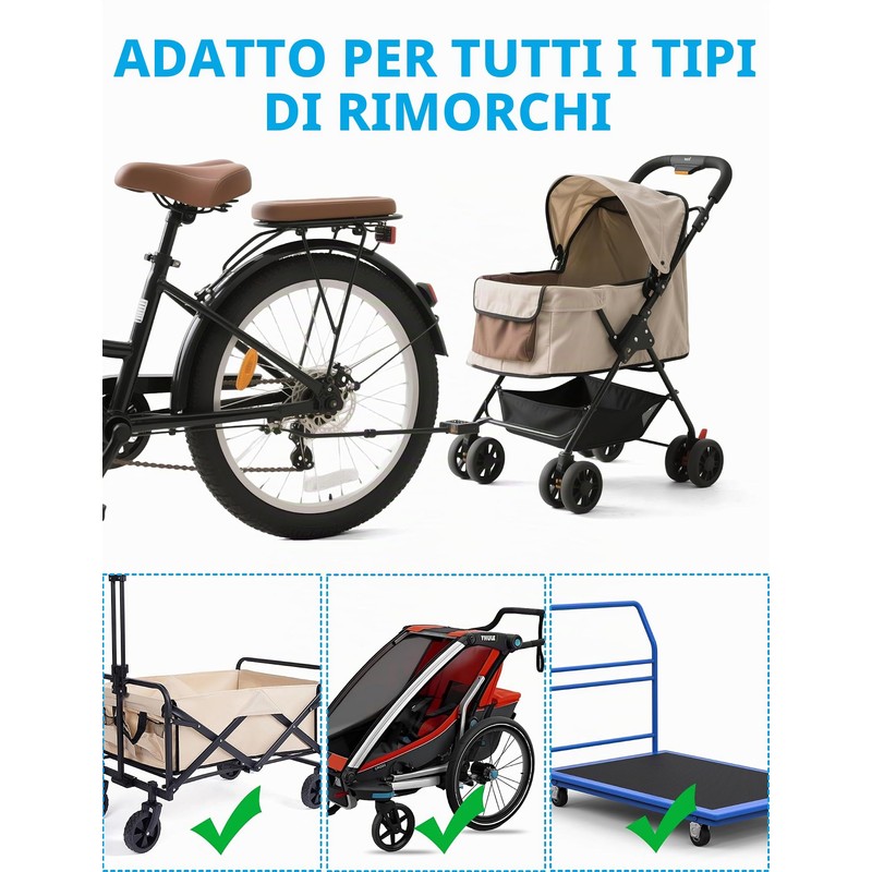 COICER rimorchio, rimorchio per bicicletta, rimorchio per cani per bicicletta
