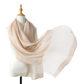 STARWHISPER Women's Gold Trim Silk Scarf Shawl Wrap - Elegant Accessory for Evening Dress - Gift Packaged, Nx-champagne, One Size