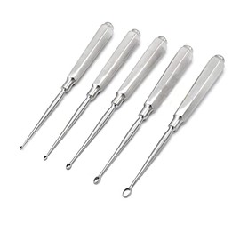 G.S New Set of 5 Piffard Dermal Curettes Oval Shape Cup 6 1/4" Ent Instruments Best Quality