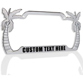 Just Keep Swimming,Palm Tree Design Heavy Duty Metal License Plate Frame, Car Tag Holder Cover/Car Accessories