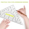 Set Square Set with Handle, Plastic Set Square 20 cm,
