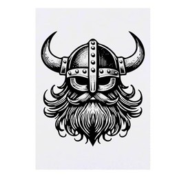 Azeeda 'Wikinger Kopf' Temporäres Tattoo - Hautfreundlicher & Ungiftiger Abziehbild · Wasserfest (TO00074691)