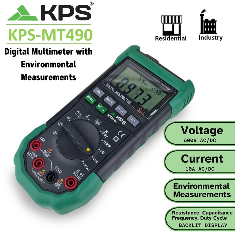 KPS -MT490 Digital Multimeter with Temperature, Relative Humidity, Sound Level