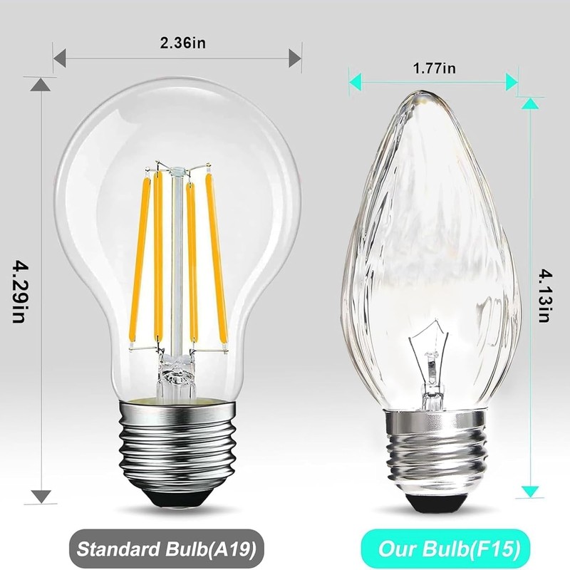 F15 40W Incandescent Light Bulbs, Daylight White 5000K,ge Light Bulbs