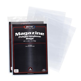 BCW Magazine Bags - Pack of 200 | Acid-Free, Crystal Clear Polypropylene Sleeves for Archival-Quality Storage of Collectible Magazines | Protect and Showcase Your Valuable Comic Book Collection