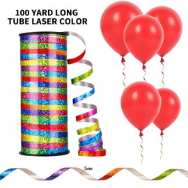 DOKLY 2 Rolls Rainbow Ribbon, Ribbon for Gift Wrapping, Pink Ribbon, Red Ribbon for Party Supplies, Curling Ribbons for Balloons Styling and Party Decoration, Easter Ribbon(100 Yards)