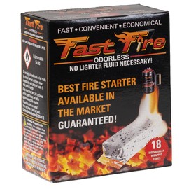 Fast Fire Odorless Fire Starter Cubes – Individually Wrapped Cubes for Grills, Fire Pits, Charcoal Chimneys, Camping & Indoor Fireplaces (18 Count)