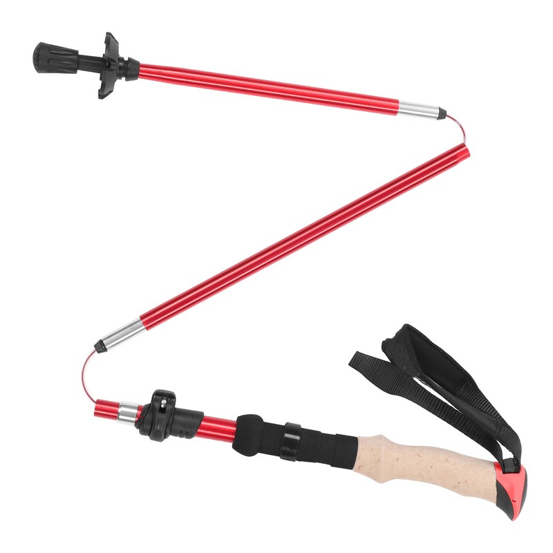 Telescopic Hiking Pole Portable Aluminum Alloy Folding Walking Stick for