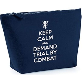 Hippowarehouse Keep calm and demand trial by combat printed make up cosmetic wash bag 18x19x9cm