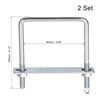 sourcing map Set of 2 M8 square U-bolts, square U-bolts,