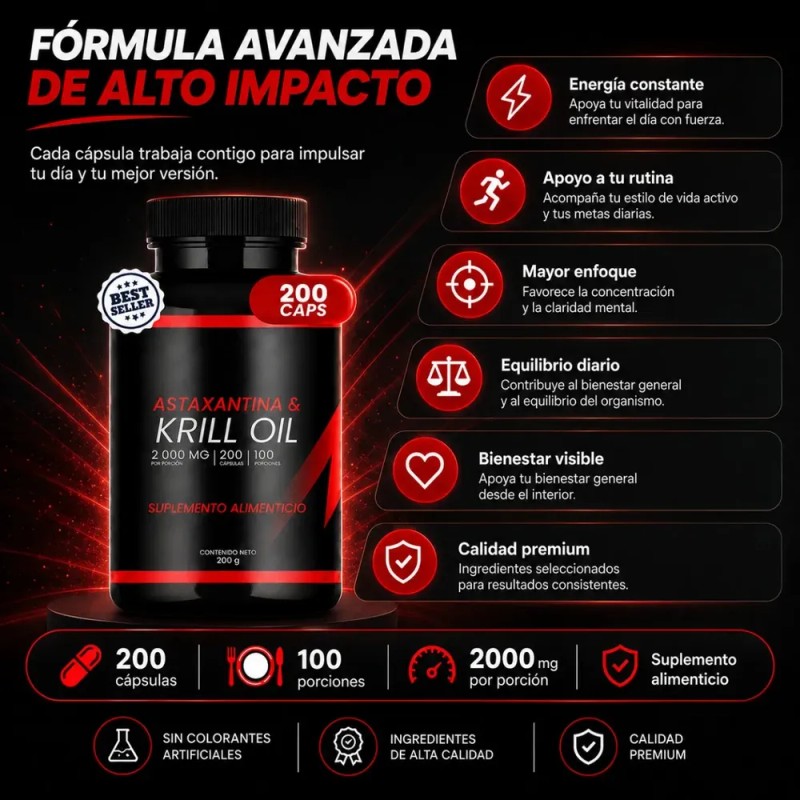 Astaxantina 12 Mg 120 Softgels Microalgas Apoyo Antioxidante