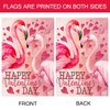 Morigins Happy Valentine's Day Decorative Love Heart Flamingo House Flag