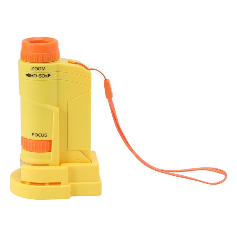Handheld Microscope Yellow Comfortable Square Handle LED Light Pocket Microscope
