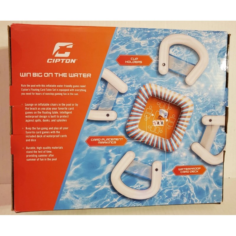 Cipton Floating Inflatable Card Table Set with Seats