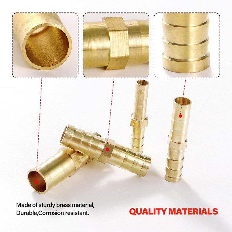 YIXISI 12 PCS 6/8/10/12 mm 2-Way Fuel Hose Barbed Connector,