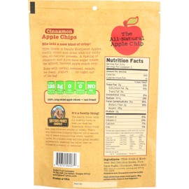 Sisters Fruit Company Apple Chips, Cinnamon Apple, All Natural, Gluten-Free, Fat-Free (Contains SIX 2.25 OZ. Bags)