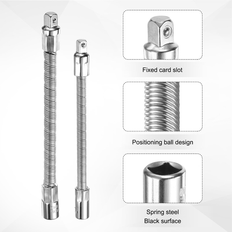 QUARKZMAN 1/4 Inch 3/8 Inch Drive Socket Extension Bar Set