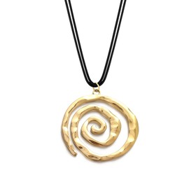 POYAMUSE Chunky Spiral Swirl Necklace - Aesthetic Grunge Jewelry for Trendy Looks, Boho Choker Necklace - Bohemia Jewelry for Women - Gold