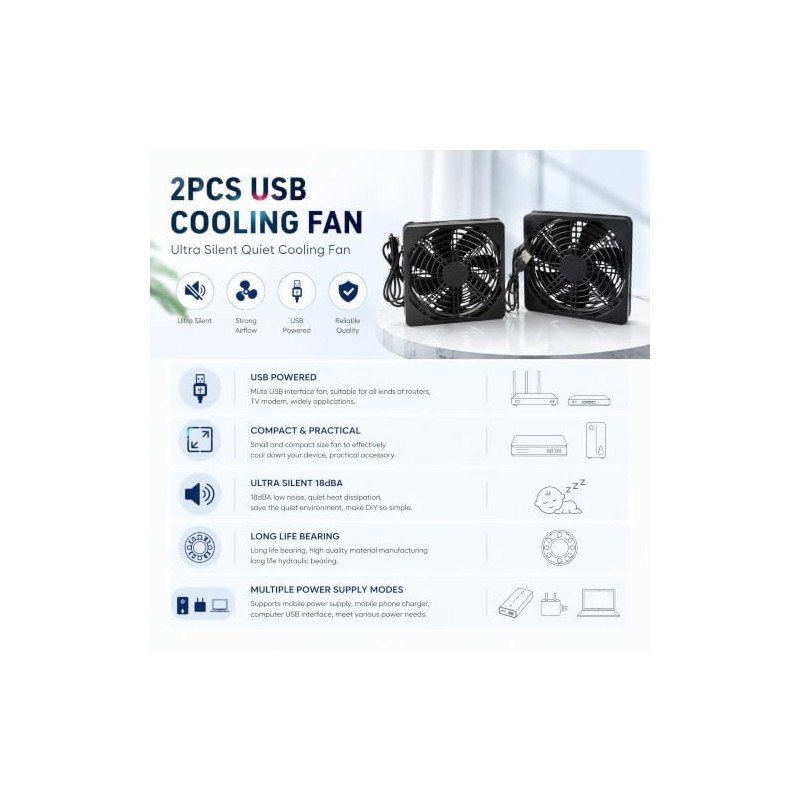 Ventilador de Refrigerador de Caja de Computadora de 2 Piezas