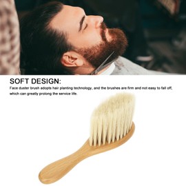 Face Duster Brush, Neck Duster Brush Soft Face Duster Brush Nylon Professional Beech Wood Soft Clean Neck Duster Brushes for Barber