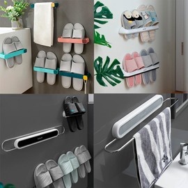 Slipper stand, bathroom shoe, slipper rack, 07. Round slipper stand (medium black) / 슬리퍼 거치대 욕실화 실내화 걸이 정리대, 07. 둥근형 슬리퍼거치대 (중형 블랙)